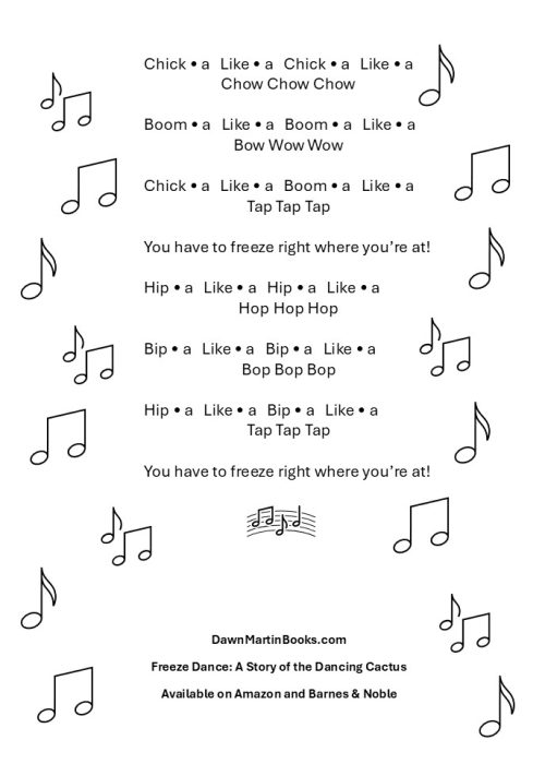 Freeze Dance Song for Coloring Page